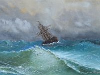 Veliero nella burrasca  Olio su cartone telato - 35 x 50